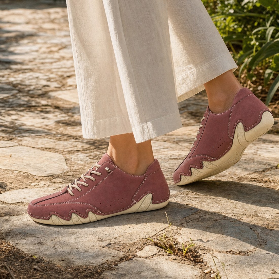 Walking outdoors in Grounded Footwear